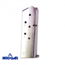 Mec-Gar 1911 Officer .45 ACP 6 Rd. Magazine, Nickel