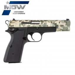 MGW Custom Browning Hi-Power Combat 9mm w/ VZ Grips, Digital ACU / Matte