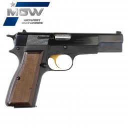 MGW Custom Browning Hi-Power 9mm w/ Standard Safety, Blued / Matte