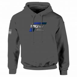 MGW Corporate Hoodie with Blue Logo, Gray