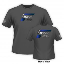 MGW Corporate Short Sleeve T-Shirt with Blue Logo, Gray