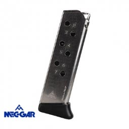 Mec-Gar Walther PPK/S .380 7 Rd. Magazine, Finger Rest, Nickel