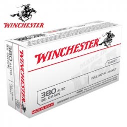 Winchester .380 AUTO 95 Grain Full Metal Jacket  Ammunition 50 Round Box