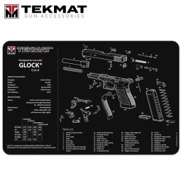 TekMat 11"x17" Gun Cleaning Mat for Glock Gen4, Black