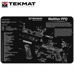 TekMat Walther PPQ 11"x17" Gun Cleaning Mat, Black