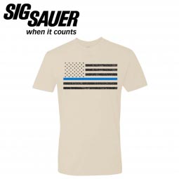 Sig Sauer Distressed Thin Blue Line Flag T-Shirt