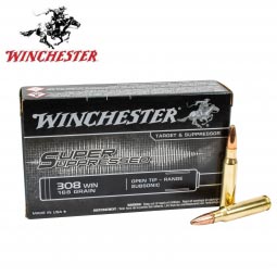 Winchester Super Suppressed 308 Win. Subsonic 168gr. Open Tip FMJ Ammunition, 20 Round Box