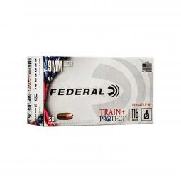 Federal 9mm 115gr. Train + Protect JHP Ammunition, 50 Round Box