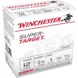 Winchester Super Target 12ga. Heavy Target Load 2-3/4" 1-1/8oz. #7.5 Shot, 25 Round Box