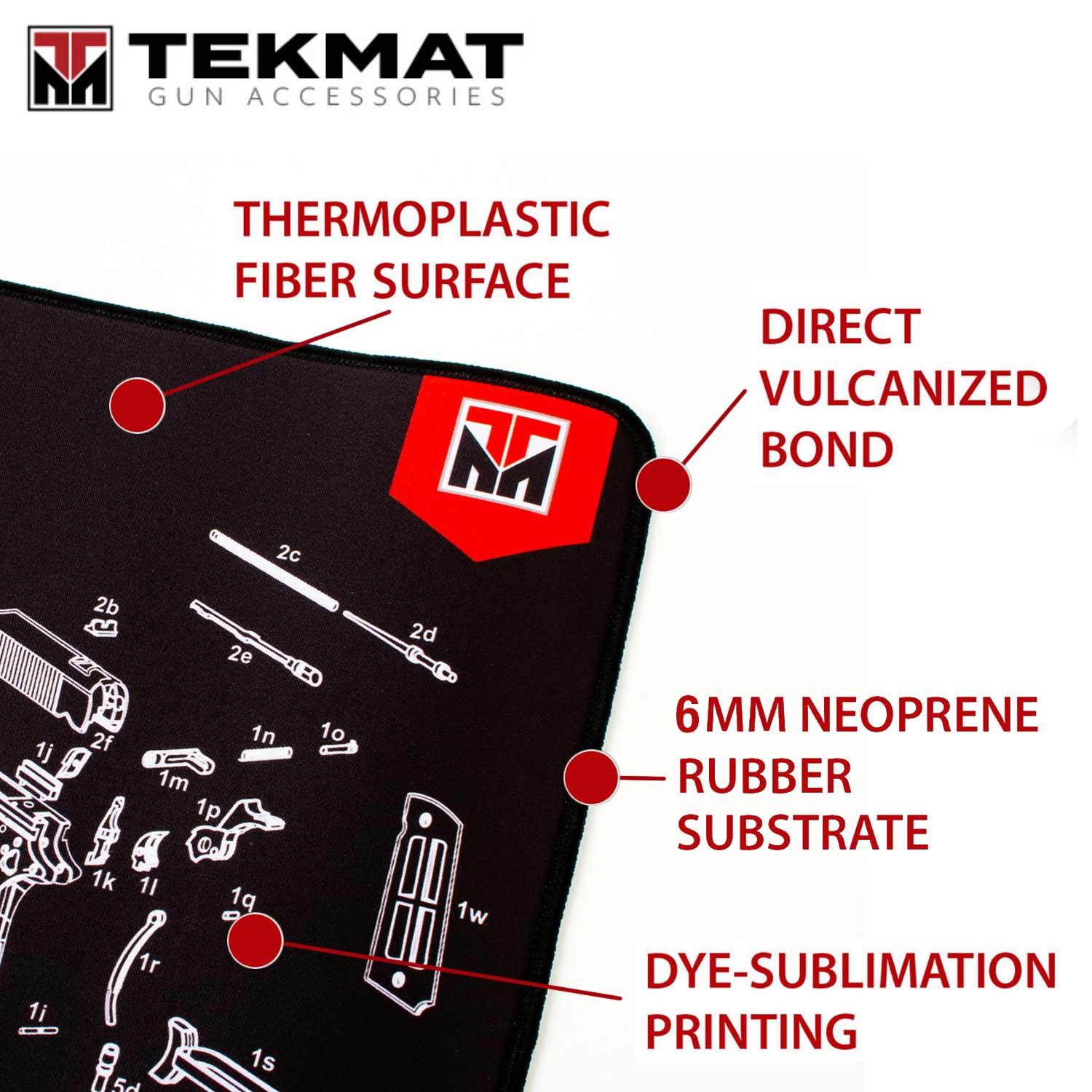 TekMat 15x20 Premium Gun Cleaning Mat for Glock Gen5, Black: MGW
