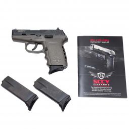 SCCY CPX-2 DAO 9mm, 3 10rd. Magazines & No Safety, Black/Sniper Gray, Pre-Owned