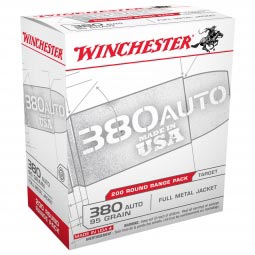 Winchester 380 Auto 95gr. FMJ Ammunition, 200 Round Box