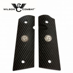 Wilson Combat 1911 Grips, Full Size, Black G10, Diagonal Pattern, Flat Bottom