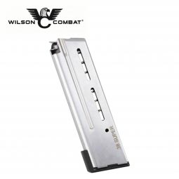 Wilson Combat 1911 Elite Tactical Magazine, 38 Super Compact 10 Round, Lo-Profile Base Pad, Stainles