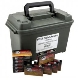 Wolf Gold 55Gr. FMJ Brass Case Ammuntion 1000 Round Pack