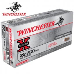 Winchester Super X 55 Grain 22-250 REM Ammunition 20 Round Box