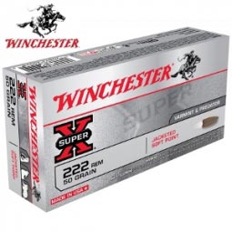 Winchester Super-X 222 Remington 50gr. Jacketed Soft Point Ammunition 20 Round Box