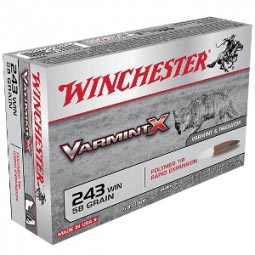 Winchester Varmint X .243 WIN 58gr. Ammunition 20 Round Box