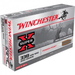 Winchester Super X 200gr. 338 WIN MAG Power-Point Ammunition 20 Round Box