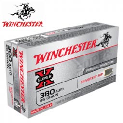 Winchester Super-X Silver Tip .380 Auto 85GR. JHP Ammunition 50 Rd. Box