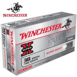 Winchester Super Match .38 Special 148gr. Lead Wad Cutter Ammunition, 50 Round Box