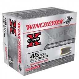 Winchester Super-X Silver Tip 45 Colt  225GR. JHP Ammunition 20 Rd. Box