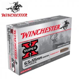 Winchester Super X 6.5x55 Swedish 140gr. Soft Point Ammunition, 20 Round Box