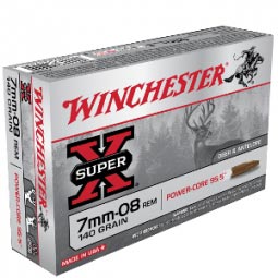 Winchester Super X 140 Grain 7mm-08 REM Ammunition 20 Round Box