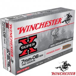 Winchester Super X 140 Grain Power Point 7mm-08 REM Ammunition 20 Round Box