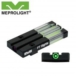 Meprolight Fiber-Tritium Bullseye MOS Rear Sight for Glock Pistols, Green