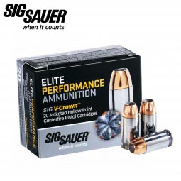 Sig Sauer Elite Performance V-Crown .45 ACP 230gr. JHP Ammunition, 20 Round Box