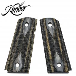 Kimber 1911 Compact Ambi Grips, Eclipse Black / Silver Laminate