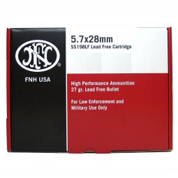 FNH 5.7x28mm SS198LF 27gr. Lead Free Ammunition, 2000 Round Box