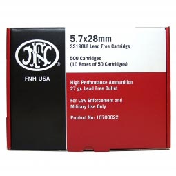 FNH 5.7x28mm SS198LF 27gr. Lead Free Ammunition, 500 Round Box