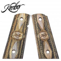 Kimber 1911 Compact Ambi Grips, Tactical Black / Silver Laminate, Mag Well