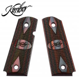 Kimber 1911 Compact Ambi Grips, Ruby / Charcoal Laminate