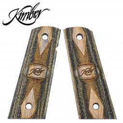 Kimber 1911 Full Size Ambi Grips, Tactical Black / Silver Laminate, Mag Well