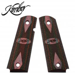 Kimber 1911 Full Size Ambi Grips, Ruby / Charcoal Laminate