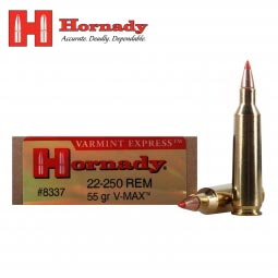 Hornady Varmint Express 22-250Rem 55gr. V-Max Ammunition, 20 Round Box