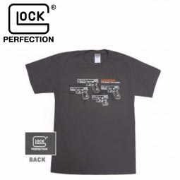 Glock 9mm Pistol Family T-Shirt, Gray