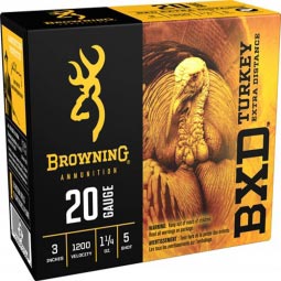 Browning Turkey BXD 20ga. 3" 1-1/4oz #5 Shot, 10 Round Box