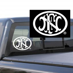 FN White Vinyl Pro-Cut Decal, Large