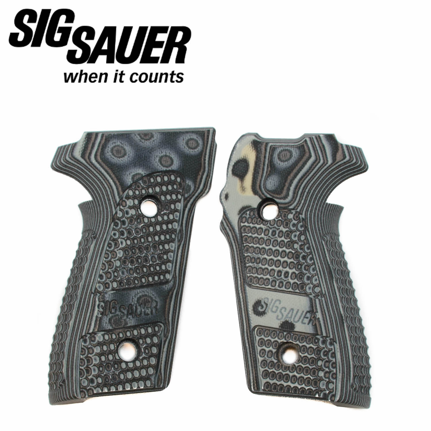 Sig Sauer P228 / P229 G10 Pirahna Grips, Black Gray: MGW