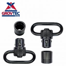 GrovTec Push Button Swivel Set, 1" Loops, Black