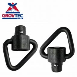 GrovTec Recessed Plunger Heavy Duty Push Button Swivels, Angled Loop, Manganese Phosphate