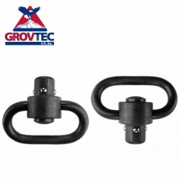 GrovTec Heavy Duty Push Button Swivels, 1.25" Loop, Manganese Phosphate