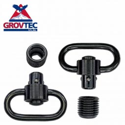 GrovTec Heavy Duty Push Button Swivel Set, 1.25" Loops, Black