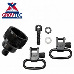 GrovTec Mossberg 590 / 835 12ga. Locking Swivel Set, 1" Loops, Black