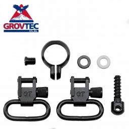 GrovTec Winchester / Marlin One-Piece Barrel Band Swivel Set, 1" Loops, Black