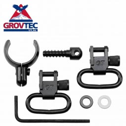 GrovTec .800-.850" 2pc. Barrel Band Swivel Set, 1" Loops, Black